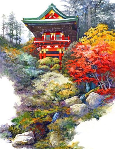 Japanese Gardens (San Francisco) watercolor painting by Bruce White artist