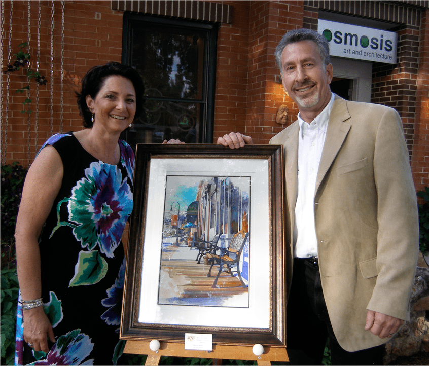 Bruce white artist winning award at Osmosis Gallery