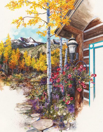 Breckenridge Colorado watercolor painting by Colorado artist Bruce White