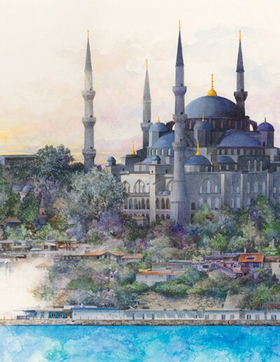 Watercolor painting of Istanbul Turkiye by Bruce White Artist